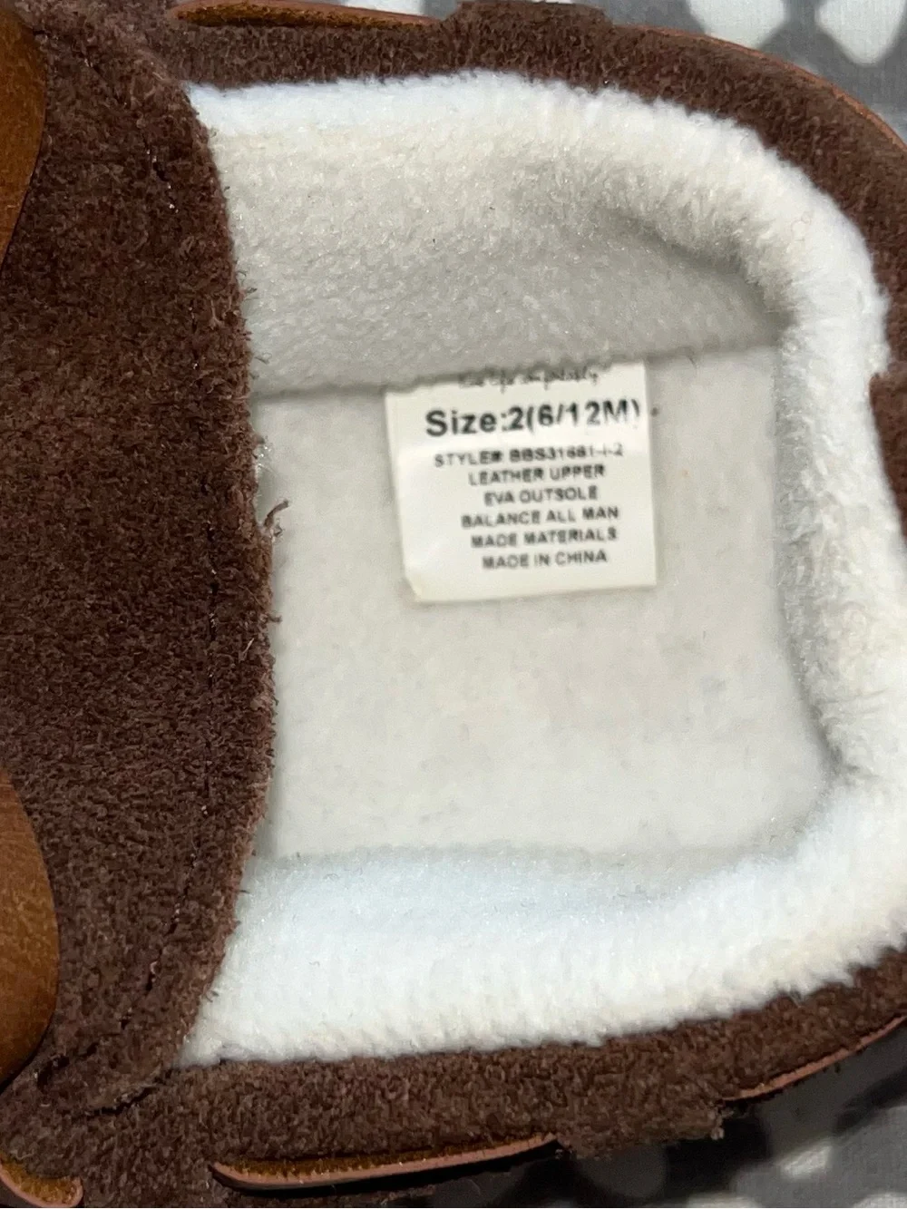 Kids Brown Faux-Suede Moccasin Slippers - Cozy Lined - Size 2